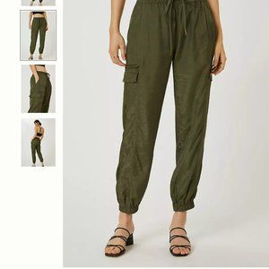 Sanctuary Anthropologie Downtown Joggers Drawstring  Military Nylon Holly